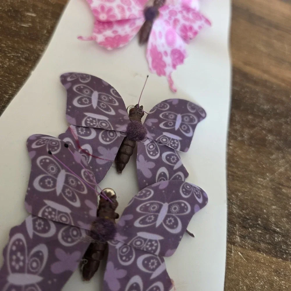 Clip On Butterfly Decorations Pink & Purple Party Decor Wedding Crafts 3